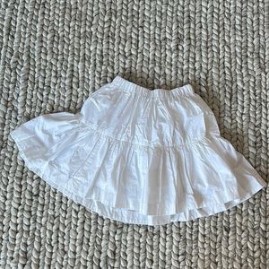 White ruffle a-line skirt